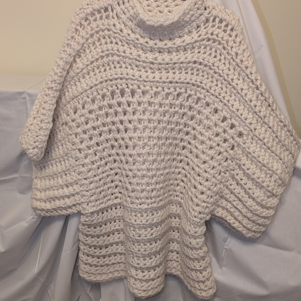 Cozy Cream Chunky Handmade Crochet Cowl Sweater